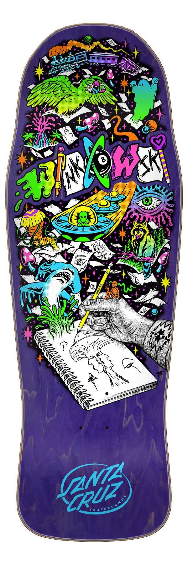 Winkowski Sketchbook Shaped 10.34in x 30.54in Santa Cruz Deck