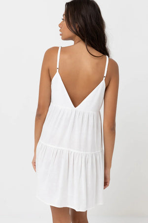 Rhythm Classic Tierred Mini Dress White