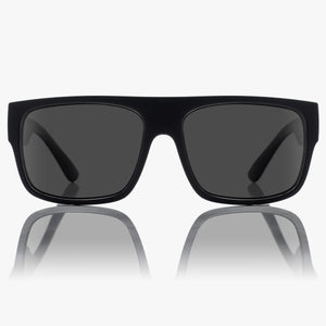 Madson Classico Flat Top Sunglasses Black Gloss / Grey Polarized