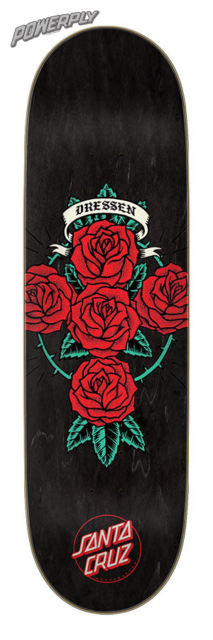 Santa Cruz Dressen Rose Cross Powerply 9.0 Deck Black – SantoLoco