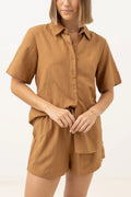 Rhythm Sunrise Short Sleeve Shirt Tan