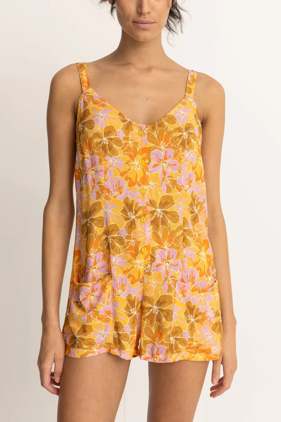 Rhythm Mahana Floral Playsuit Yellow