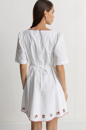 Rhythm Rosalie Short Sleeve Mini Dress White