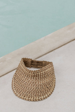 Rattan Sun Visor in Ombre: Amber