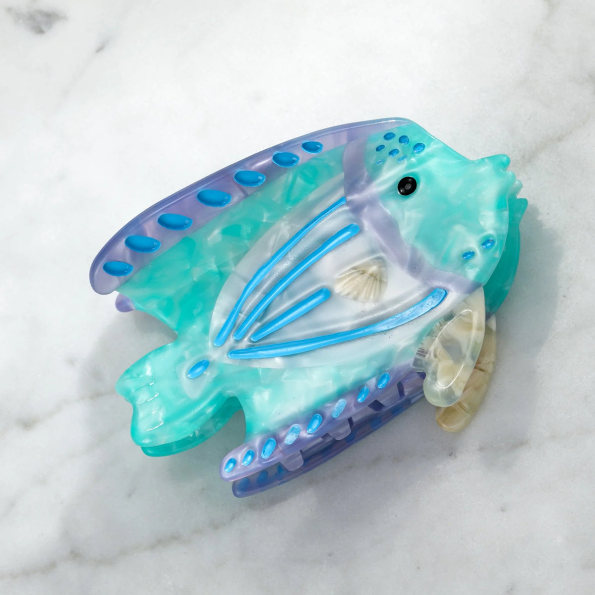 Reef Fish Large Hair Clip, Seafoam