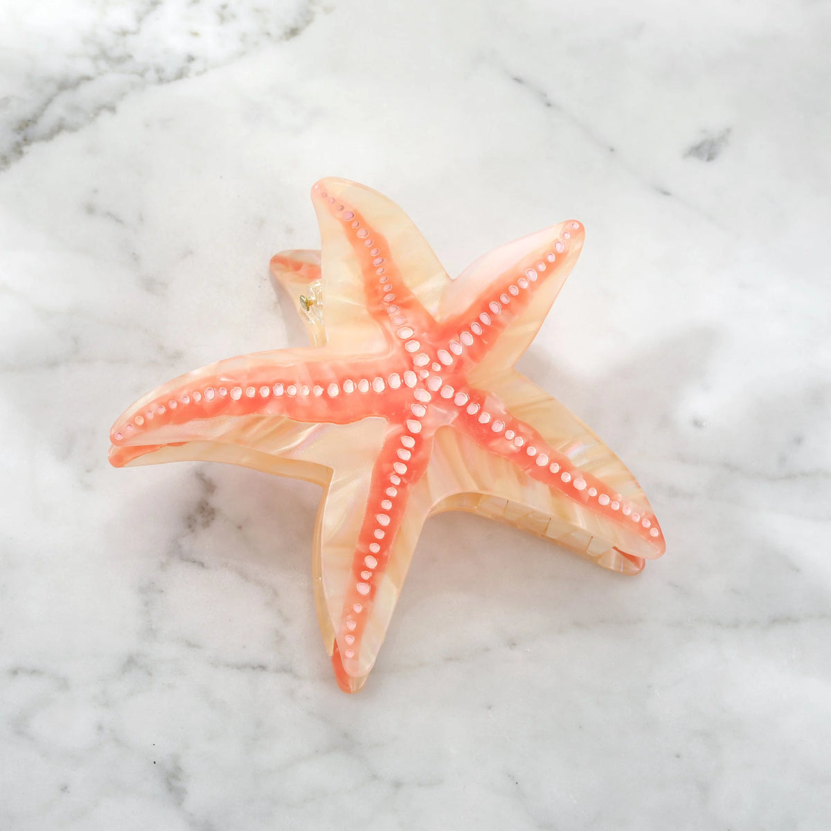 Starfish Large Hair Clip, Coral
