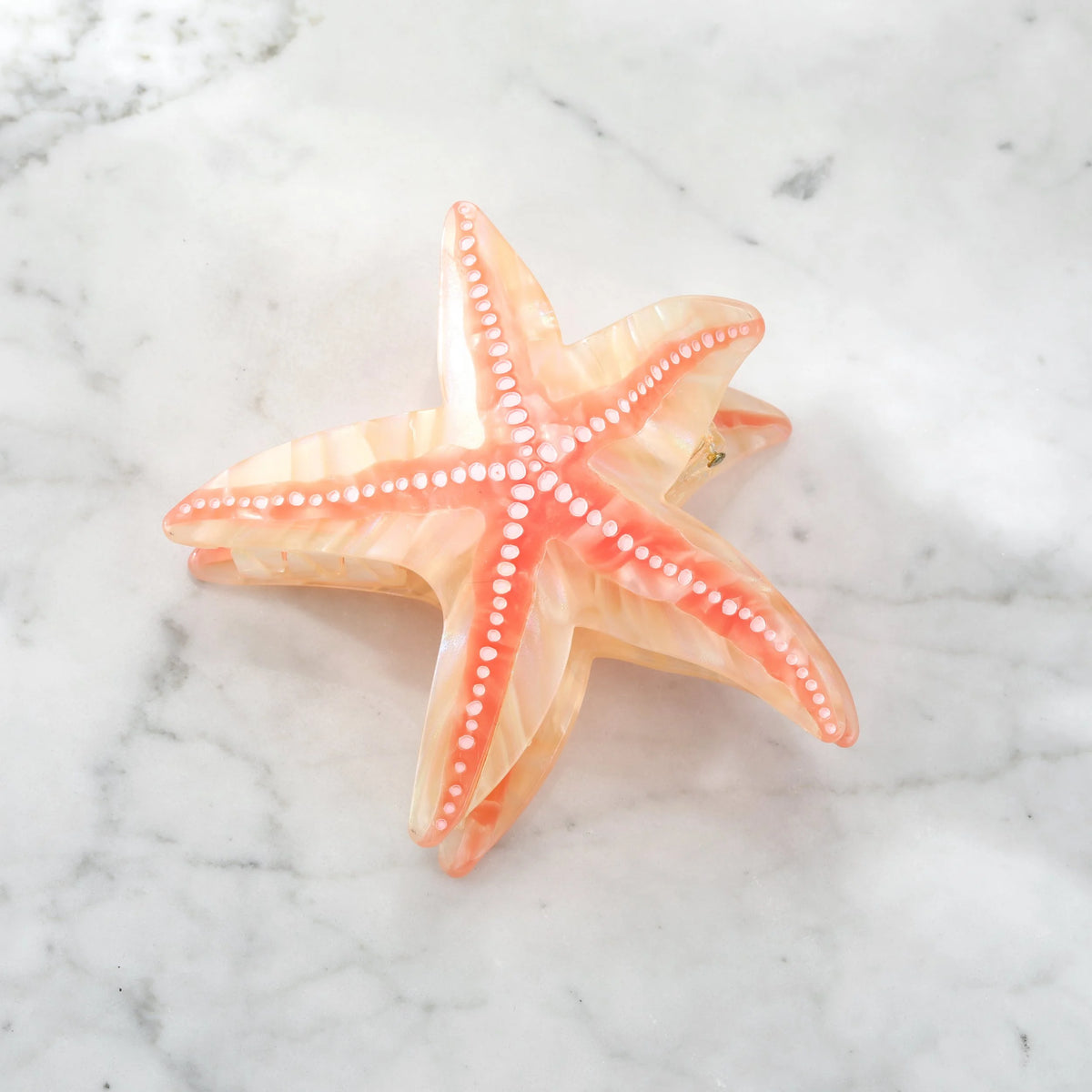 Starfish Large Hair Clip, Coral