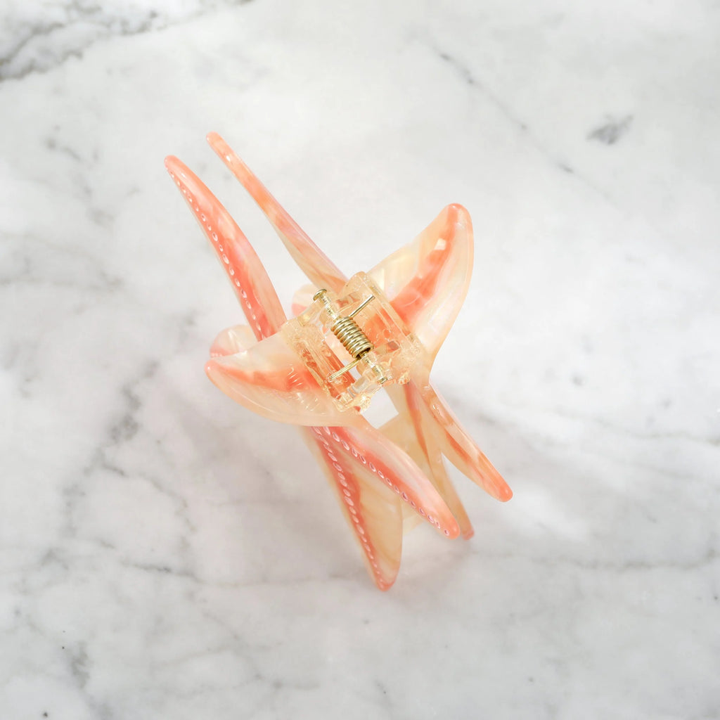 Starfish Large Hair Clip, Coral