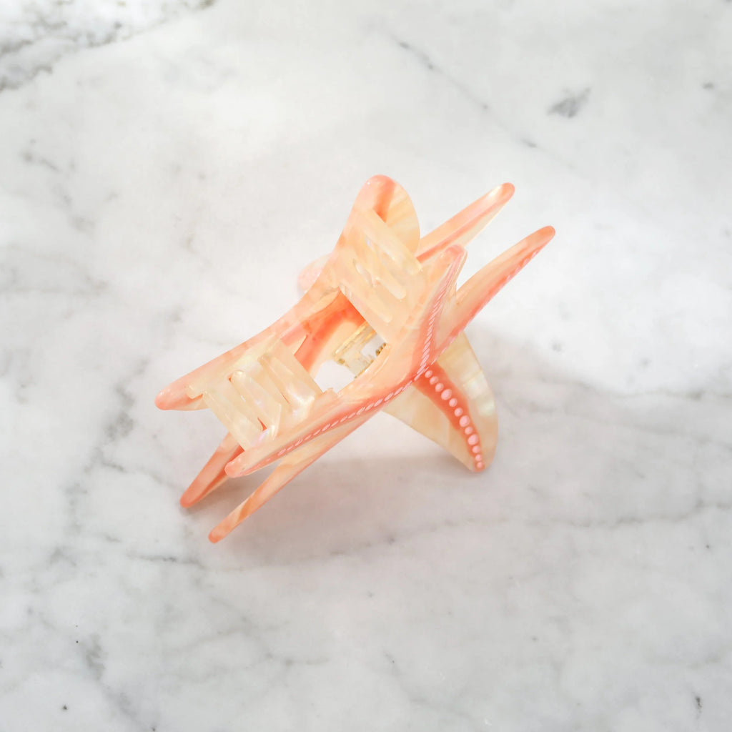 Starfish Large Hair Clip, Coral