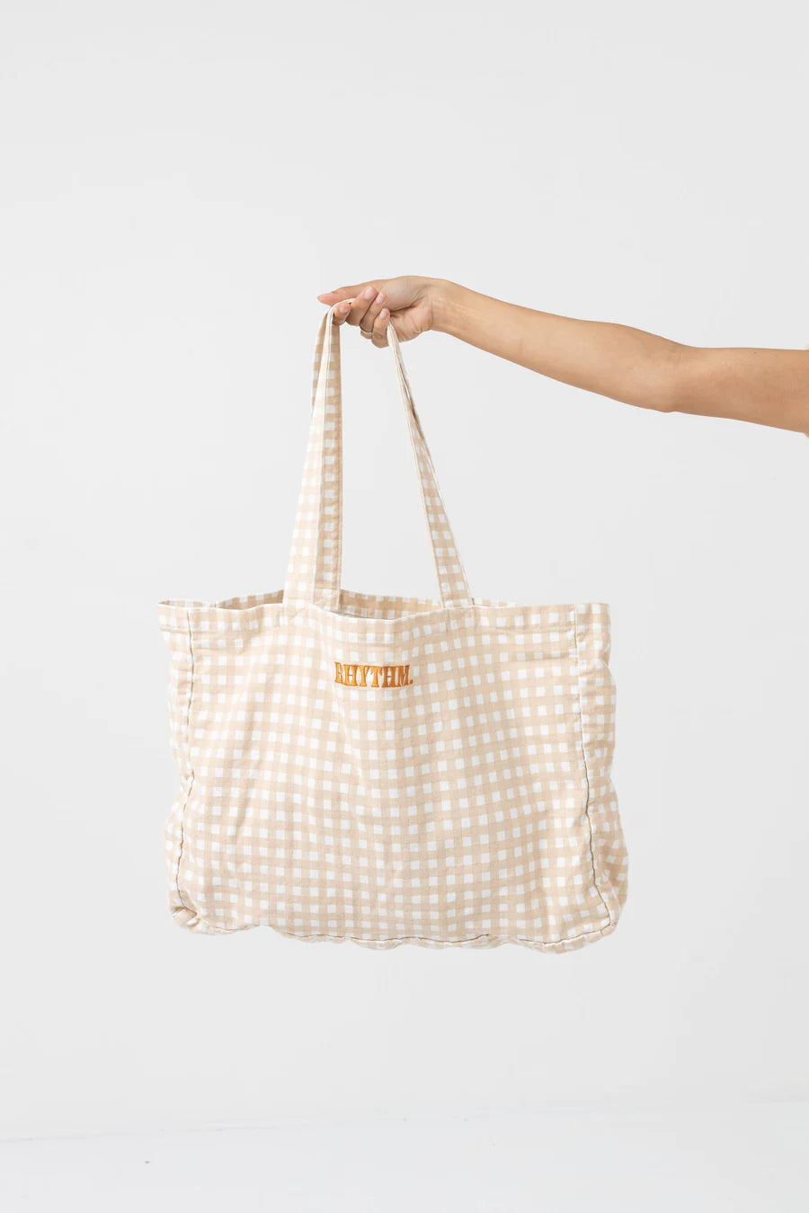 Rhythm Lola Check Tote Bag Clay