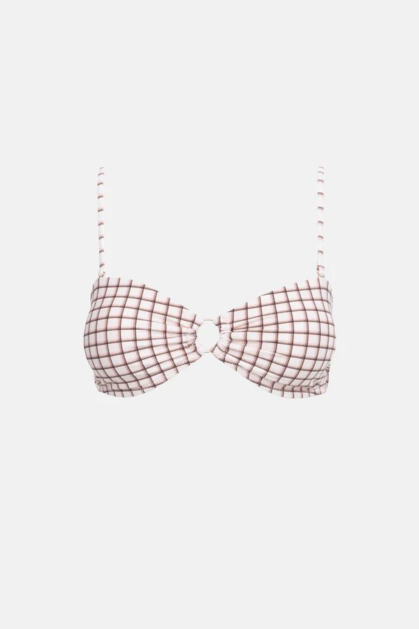 Rhythm Rumi Check Ring Bandeau Top Natural