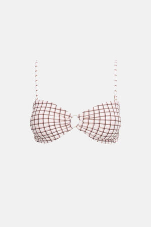 Rhythm Rumi Check Ring Bandeau Top Natural