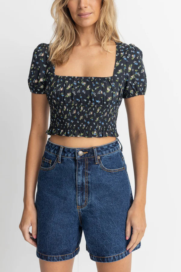 Rhythm Fleur Floral Top Black