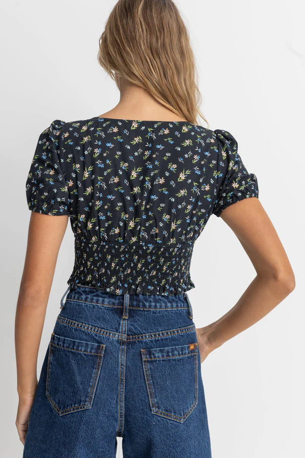 Rhythm Fleur Floral Top Black
