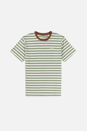 Rhythm Everyday Stripe SS T-Shirt Olive