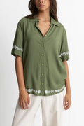 Rhythm Juno Short Sleeve Shirt Olive