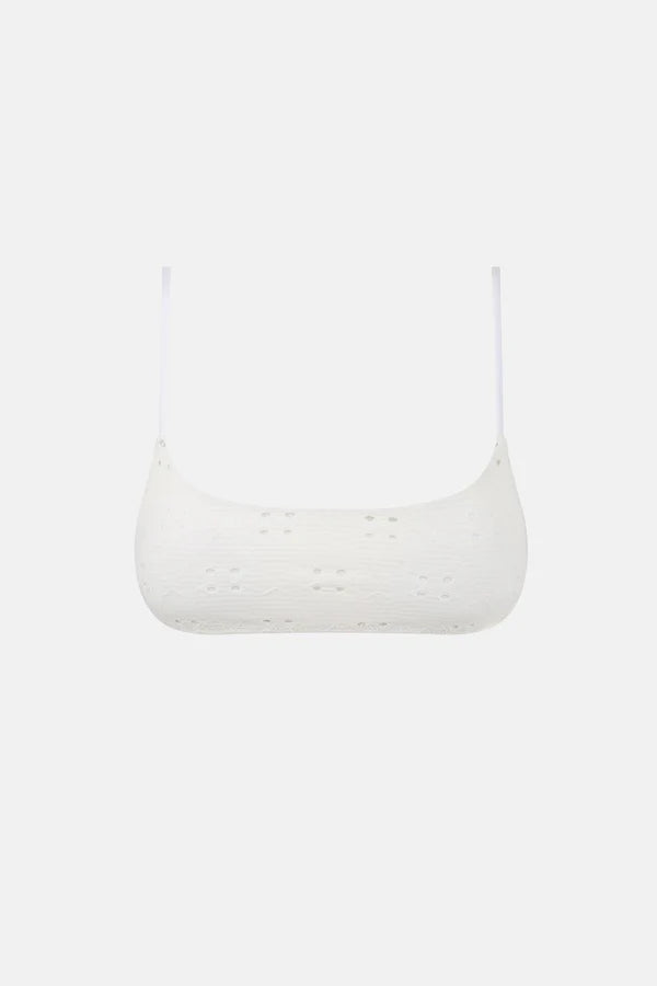 Rhythm Brighton Eyelet Crop Top Ivory