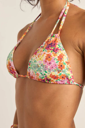 Rhythm Sierra Floral Double Strap Tri Top Orange