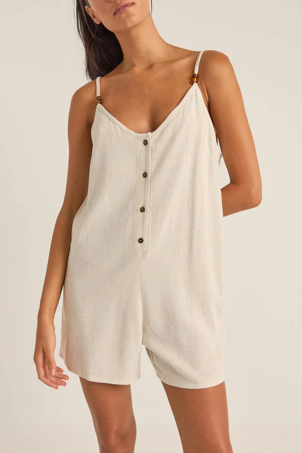 Rhythm Essential Adjustable Romper Oat