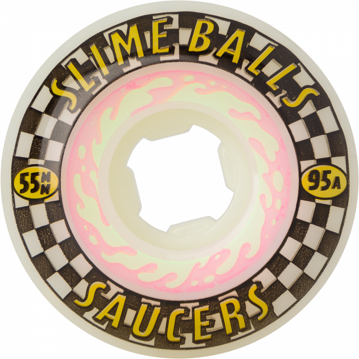 Slime Balls Saucers Wheels 55mm 95a White Checkered