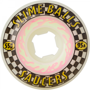 Slime Balls Saucers Wheels 55mm 95a White Checkered