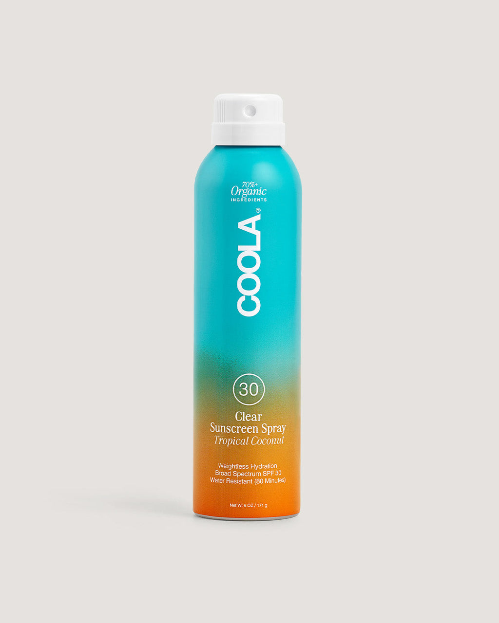 COOLA Clear Sunscreen Spray SPF 30 Tropical Coconut 6 oz