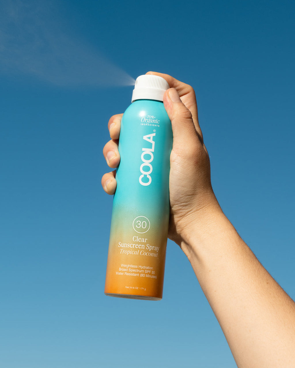 COOLA Clear Sunscreen Spray SPF 30 Tropical Coconut 6 oz