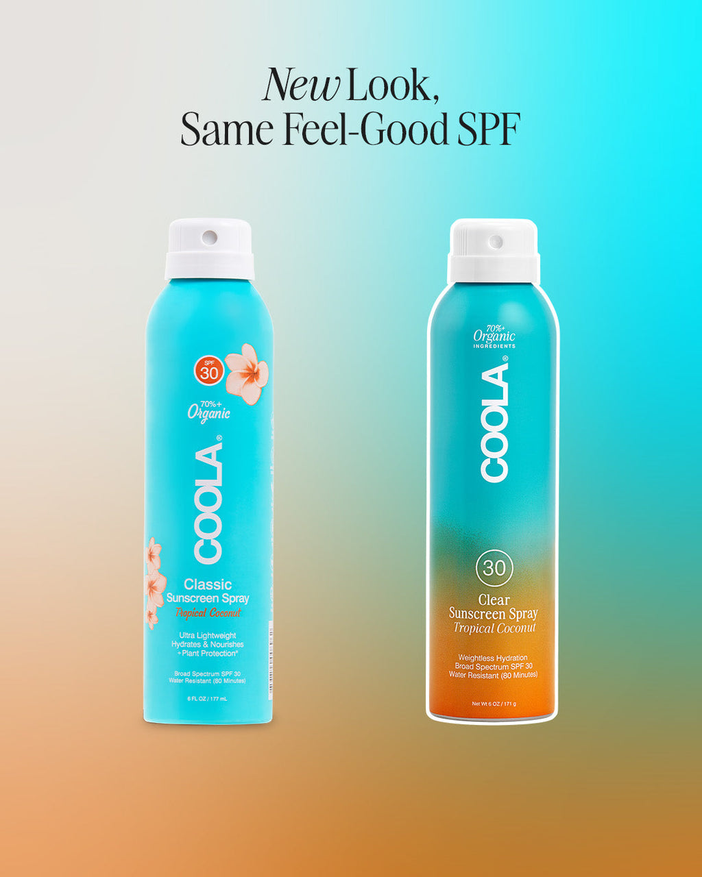 COOLA Clear Sunscreen Spray SPF 30 Tropical Coconut 2 oz