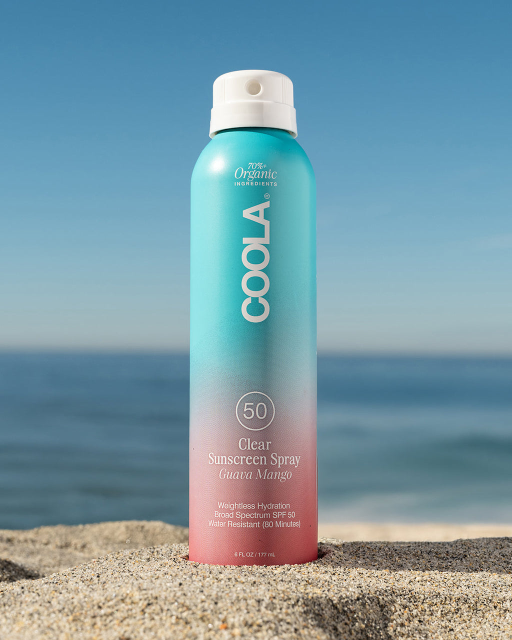 COOLA Clear Sunscreen Spray SPF 50 Guava Mango 6 oz