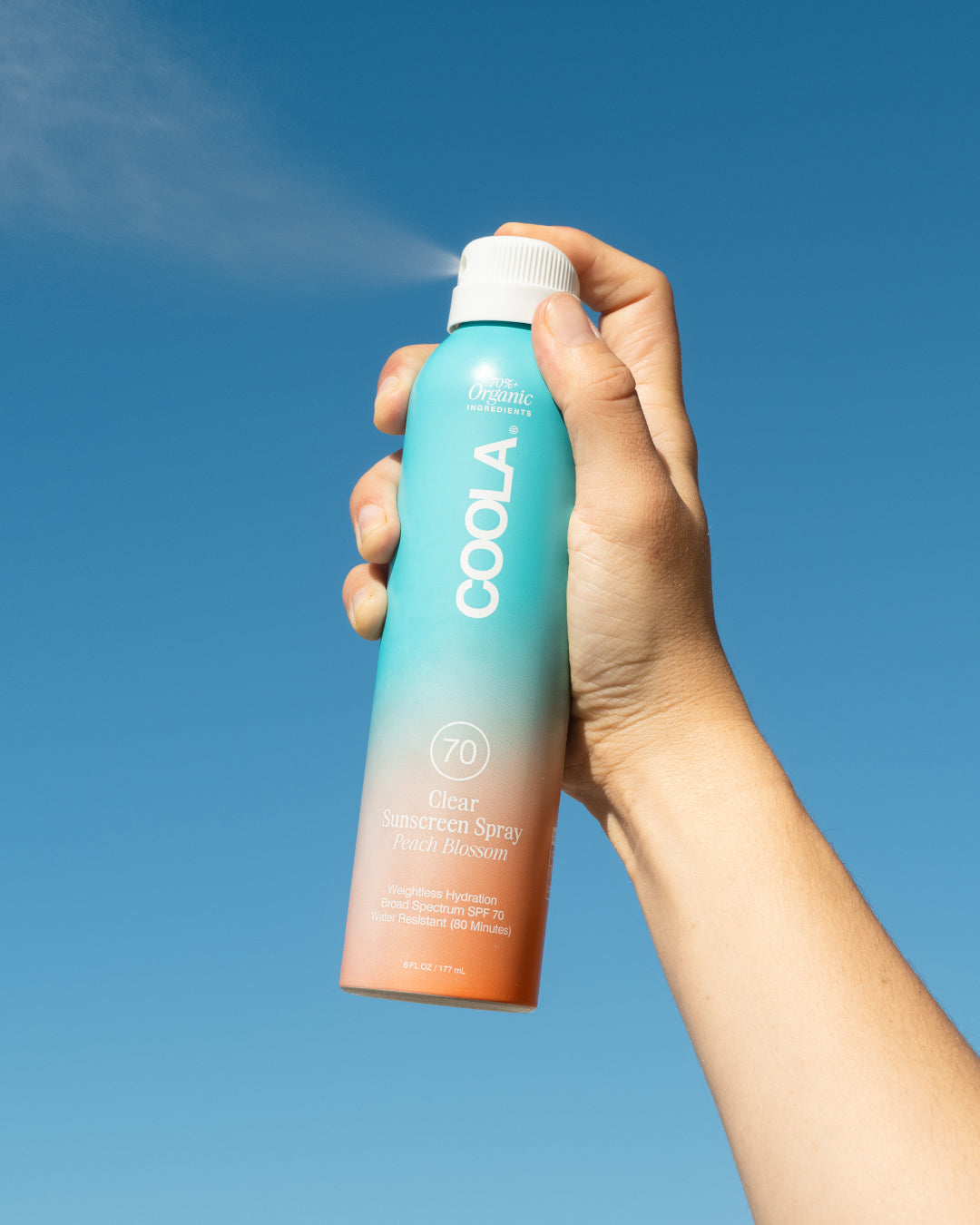 COOLA Clear Sunscreen Spray SPF 70 Peach Blossom 6 oz
