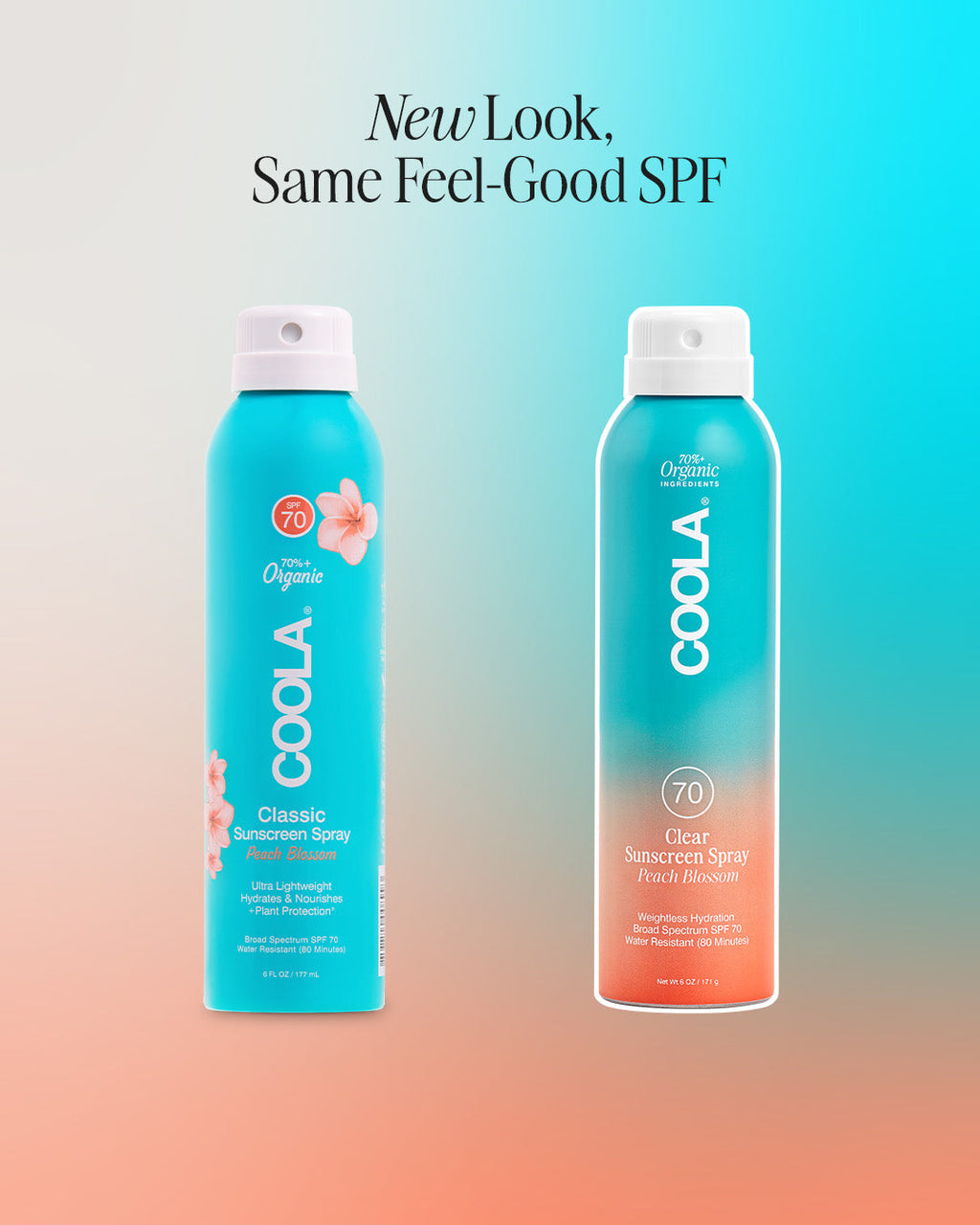 COOLA Clear Sunscreen Spray SPF 70 Peach Blossom 6 oz