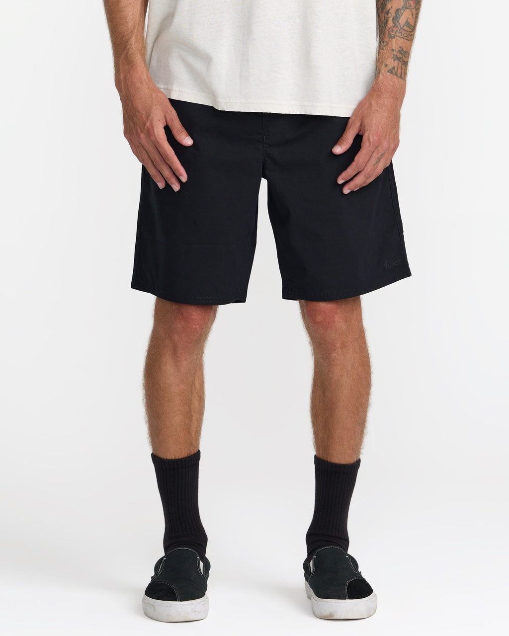 RVCA Weekend Elastic 2 19 Short RVCA Black on model front
