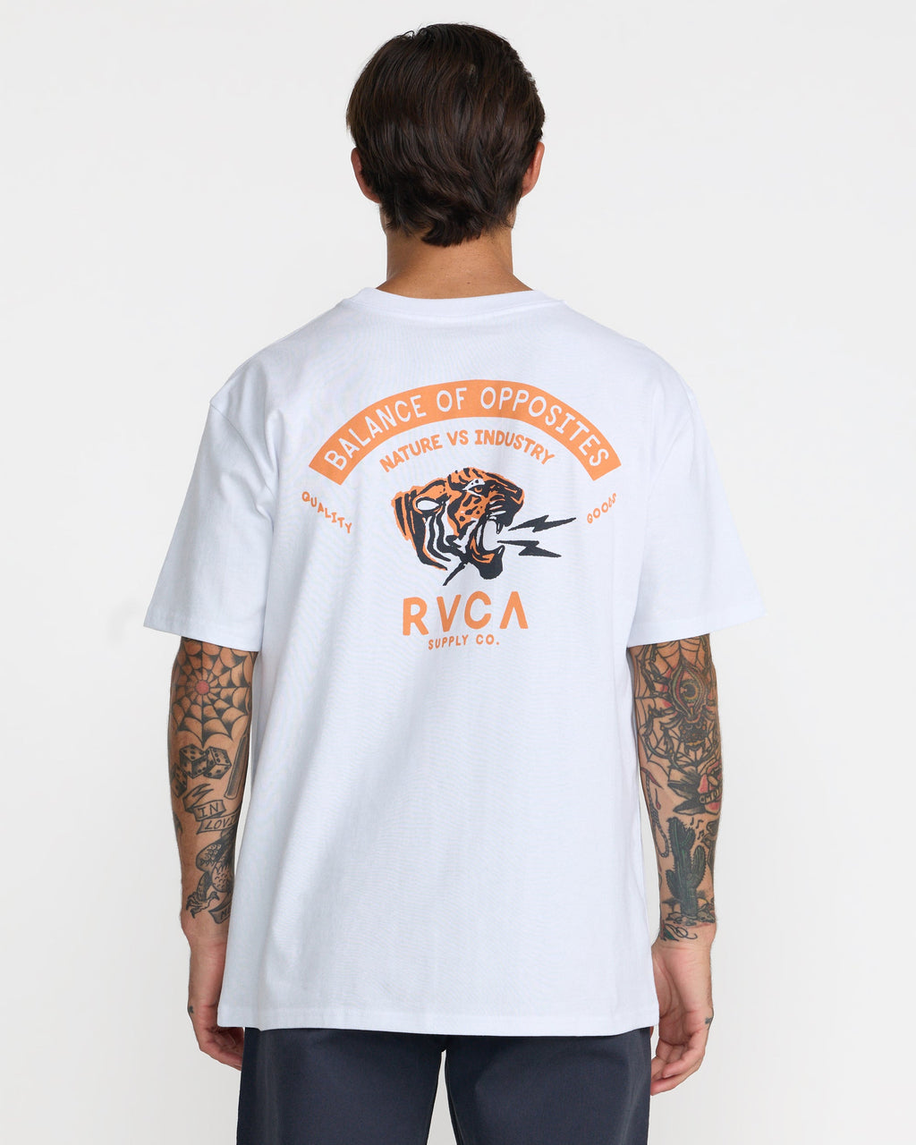 RVCA Bengal Supply Tee White on model back
