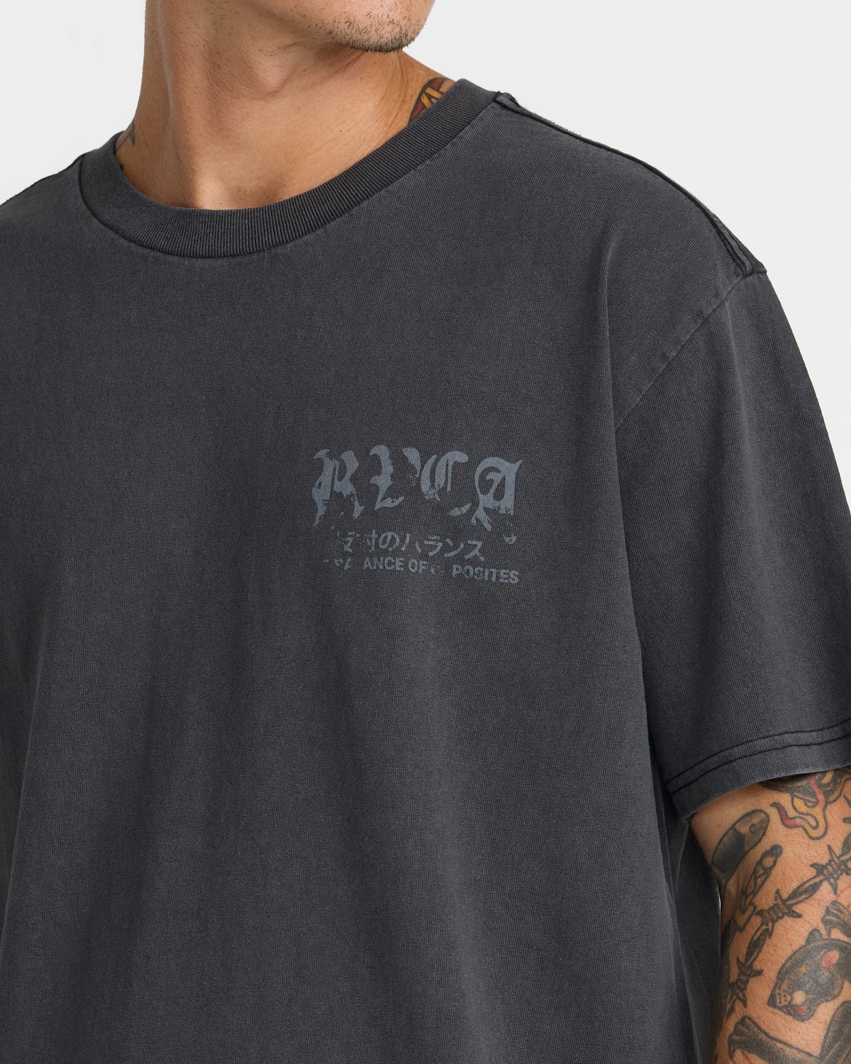 RVCA Big Press SS Tee Black detail