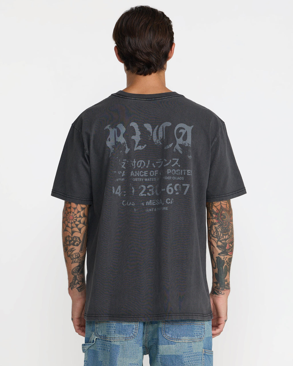 RVCA Big Press SS Tee Black on model back