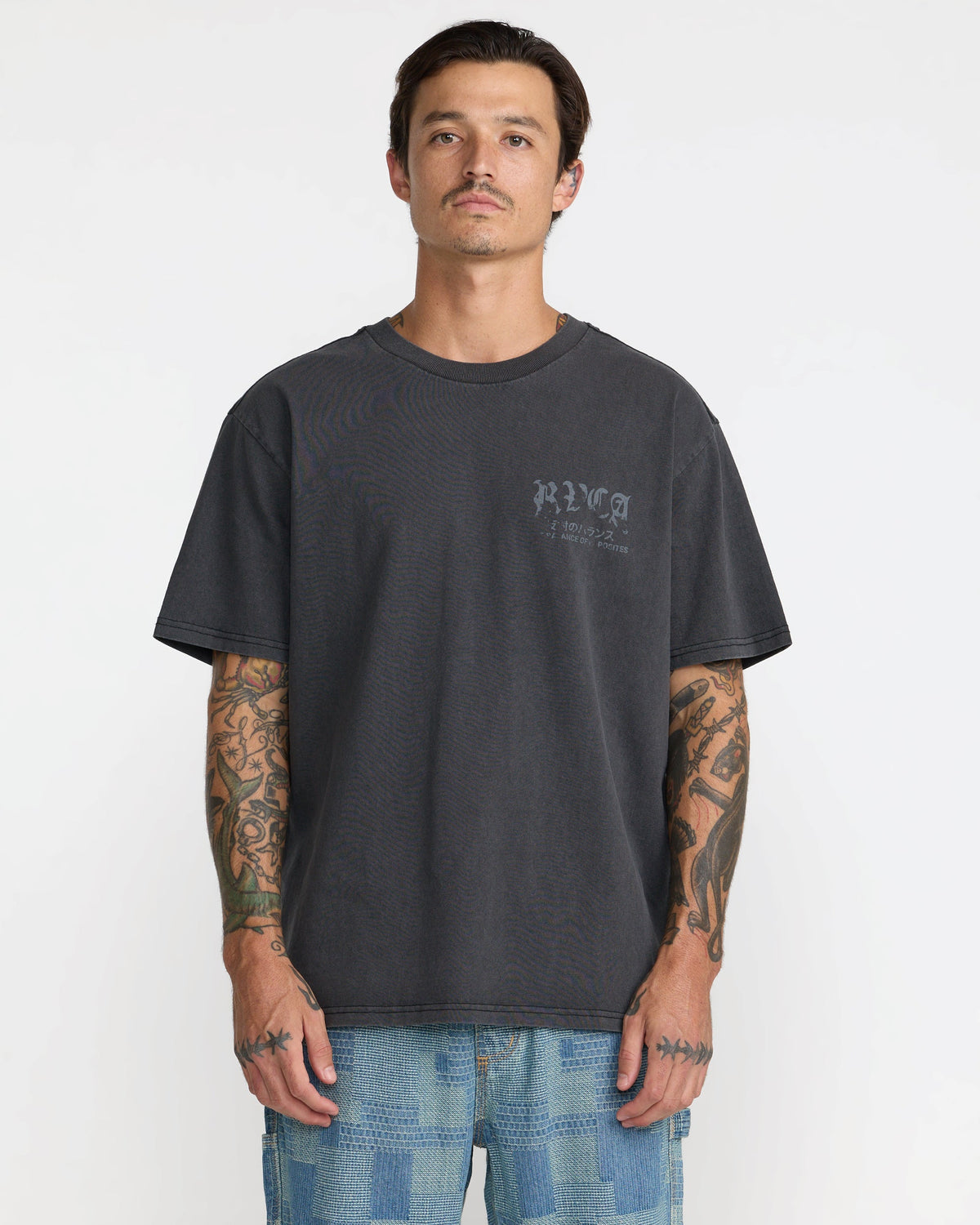 RVCA Big Press SS Tee Black on model front