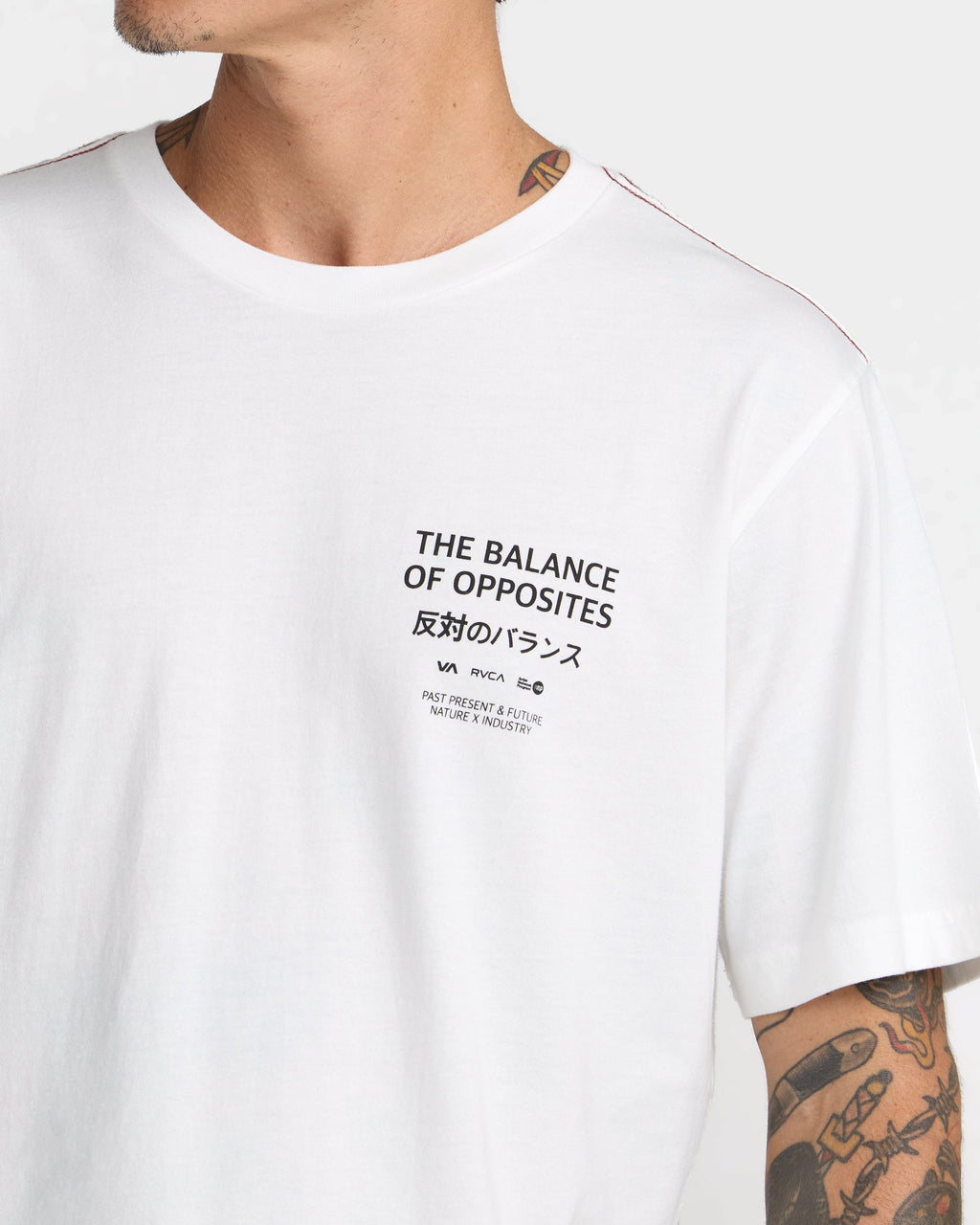 RVCA Palm Reel SS Tee Antique White detail