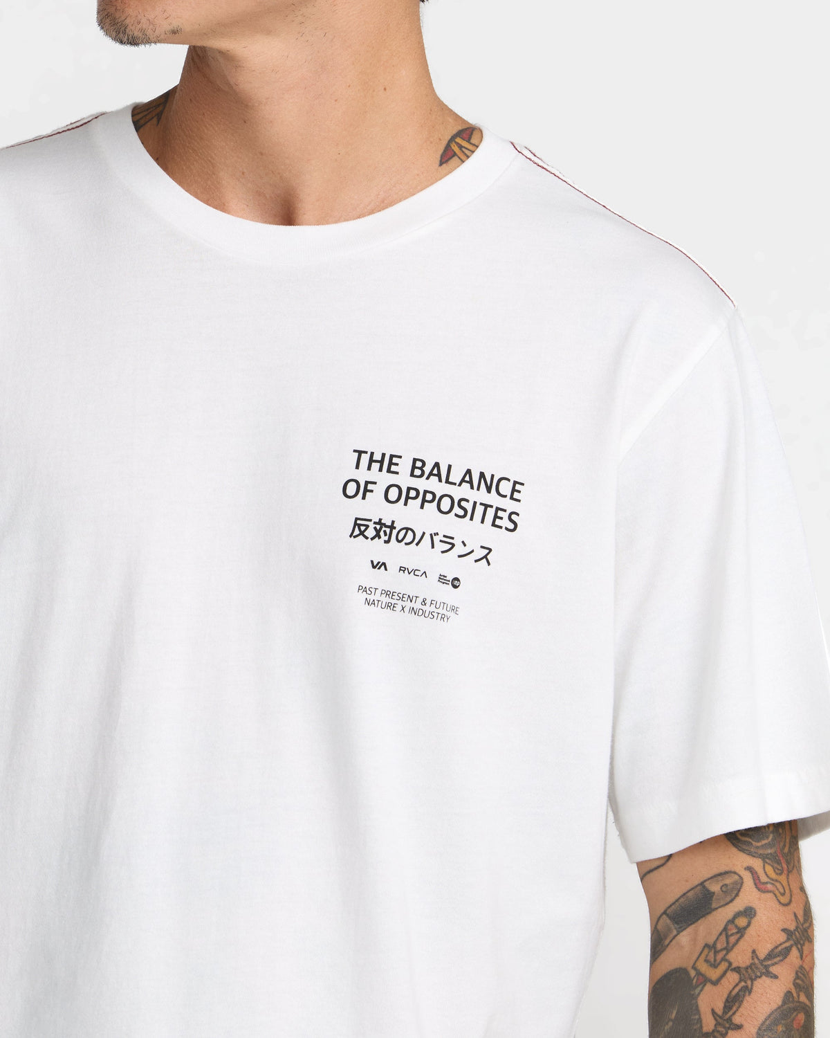 RVCA Palm Reel SS Tee Antique White detail