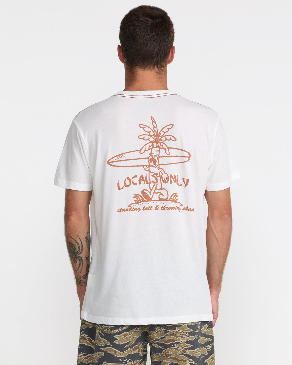 RVCA Mad Local SS Tee Antique White on model back