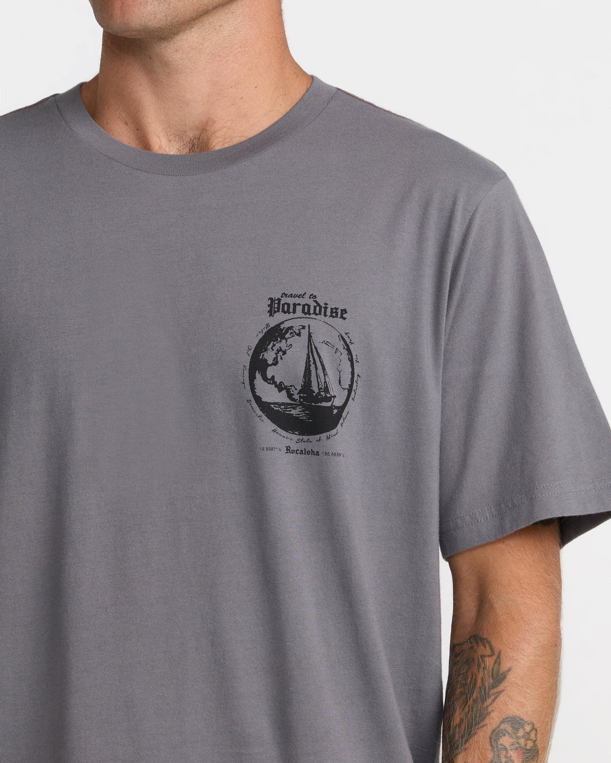 RVCA Endless Journey SS Tee Smoke detail
