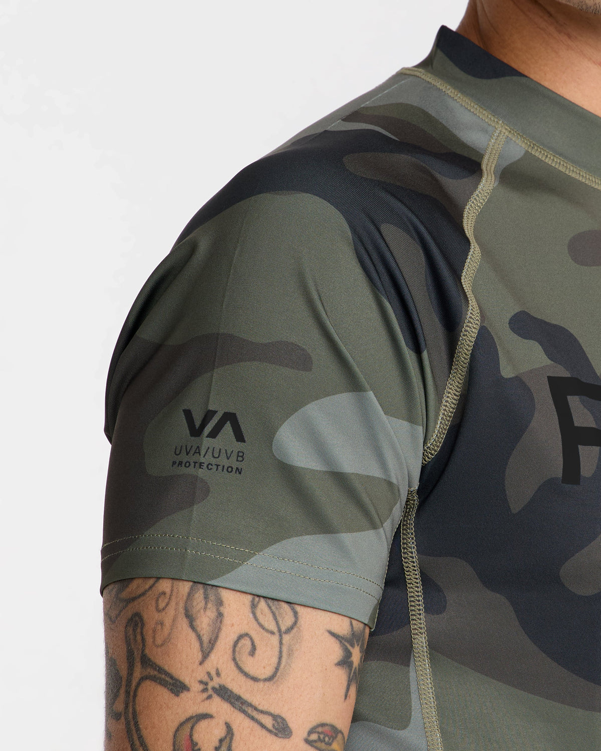 RVCA Short Sleeve Rashguard Camo detail 2