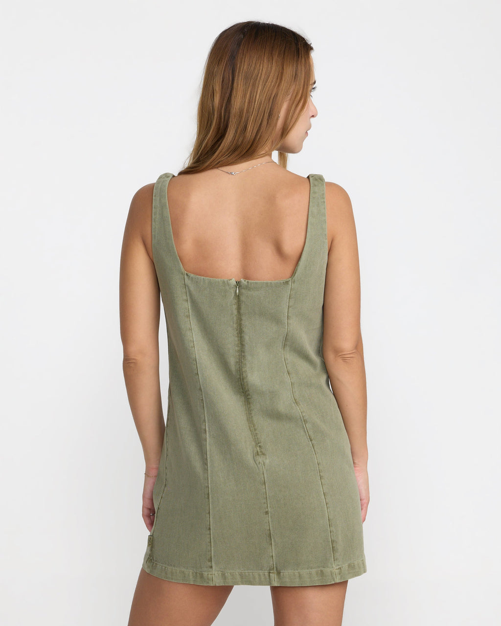 RVCA Reserve Mini Dress Olive back