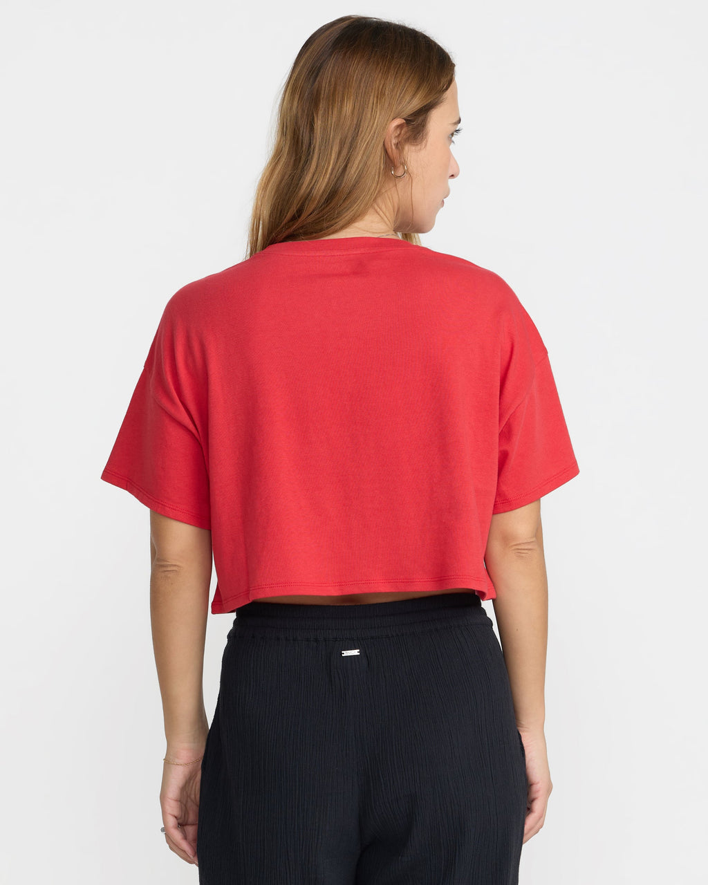RVCA Game Day Boxy Crop Tee Baja Red back
