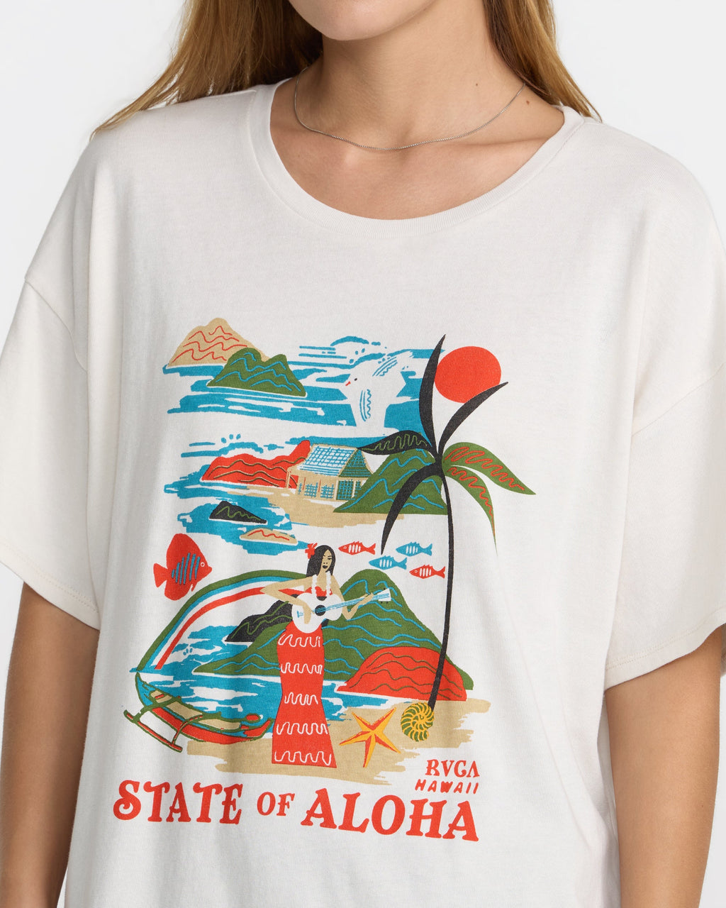 RVCA Visitor Oversized Tee Cloud detail