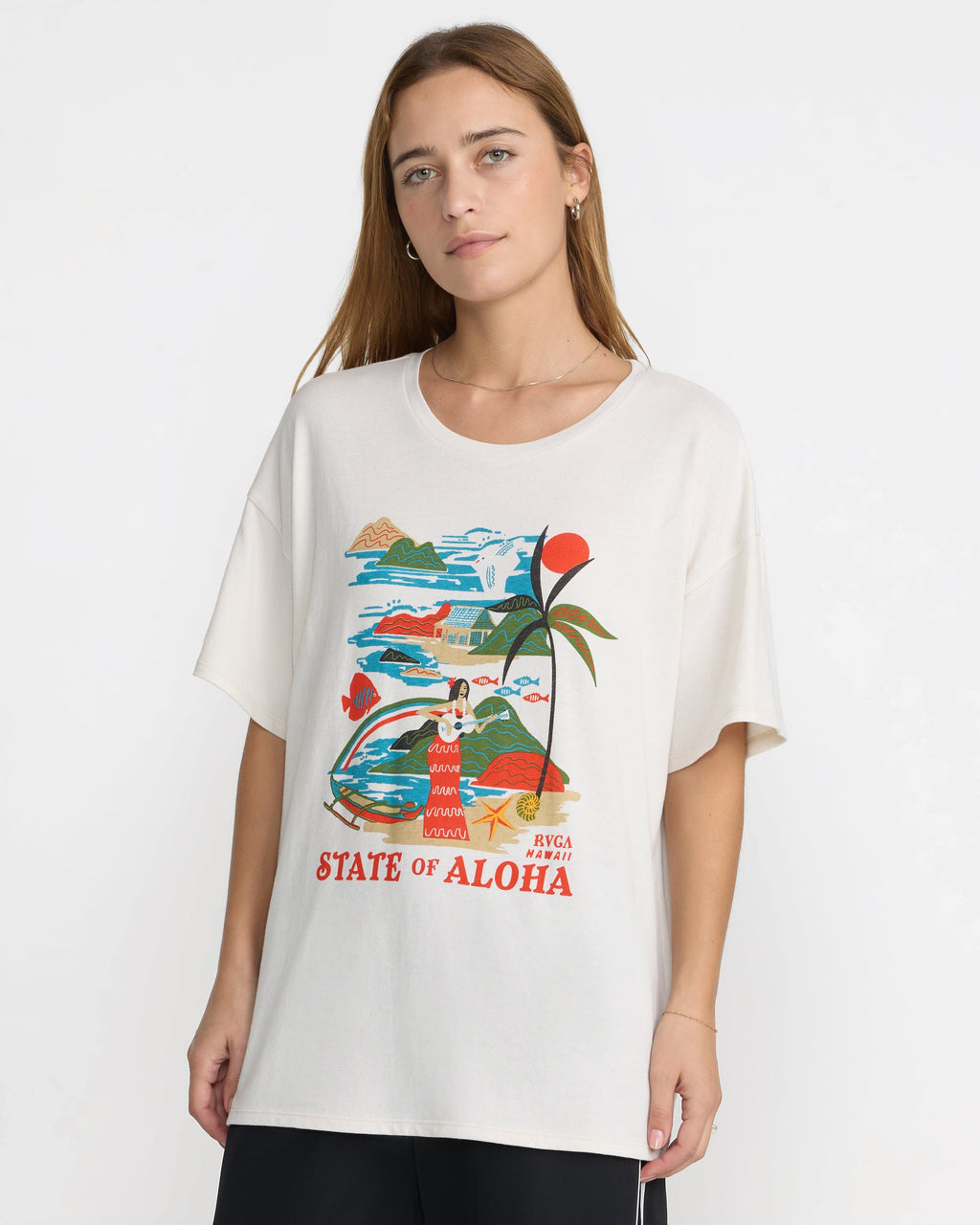 RVCA Visitor Oversized Tee Cloud side