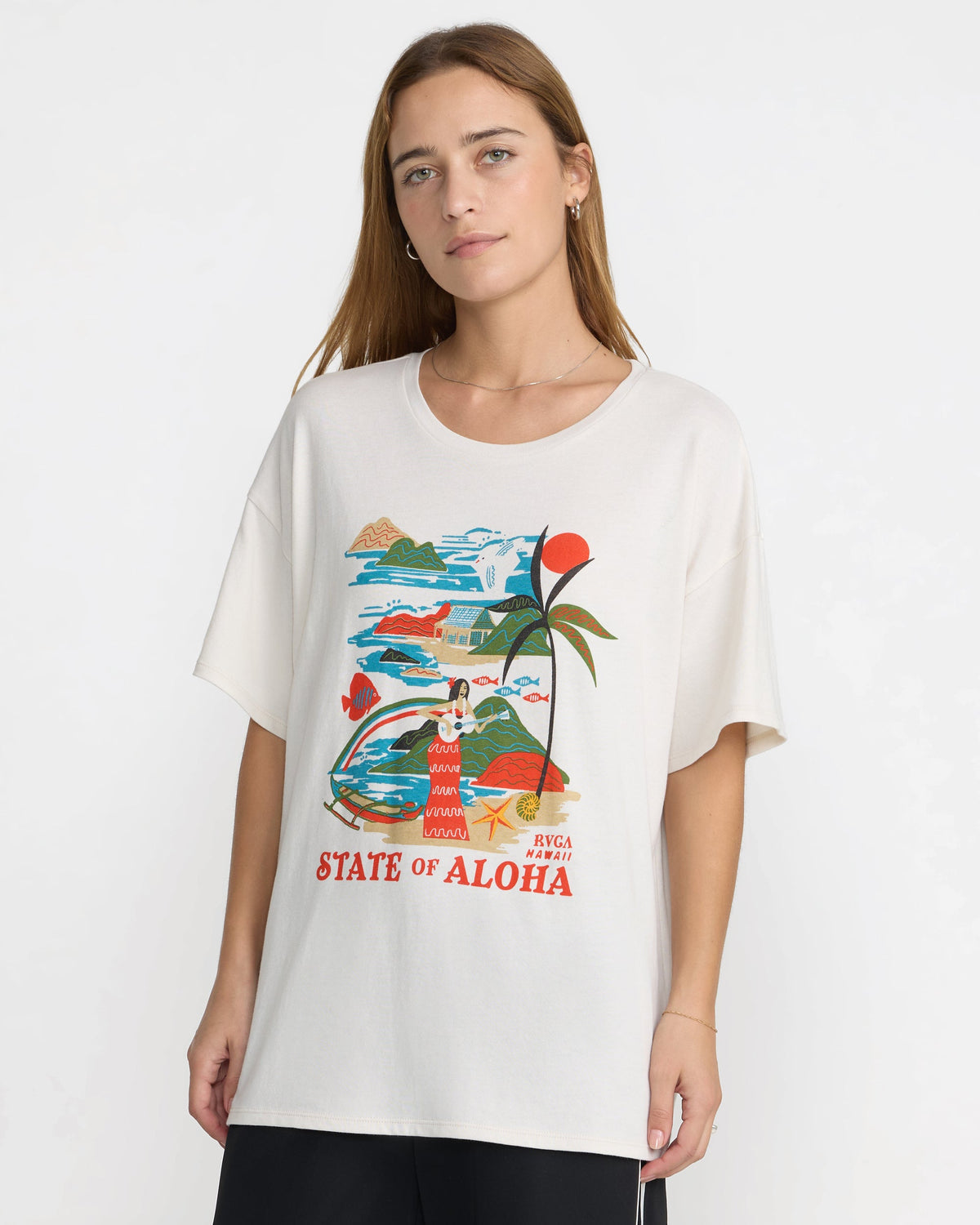 RVCA Visitor Oversized Tee Cloud side