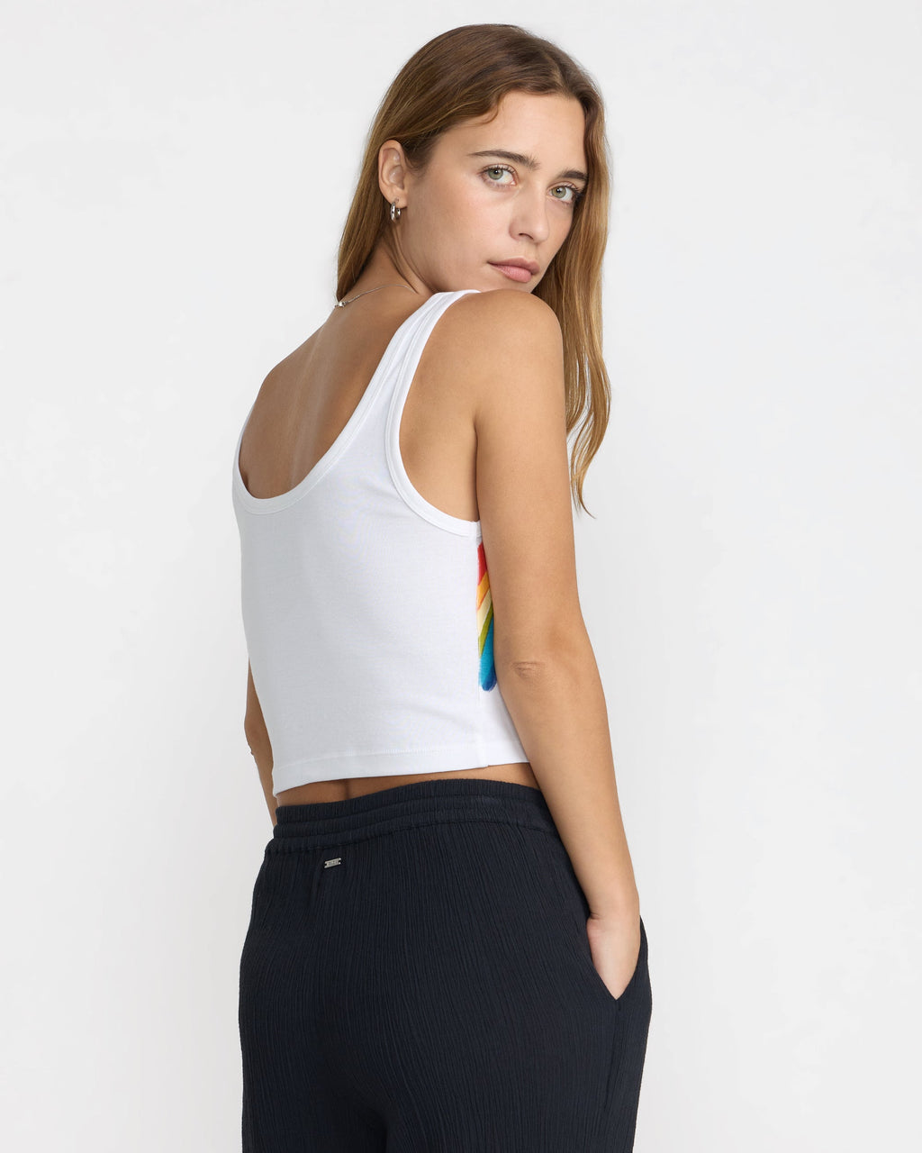 RVCA Rainbow Spray Scoop Tank Whisper White back