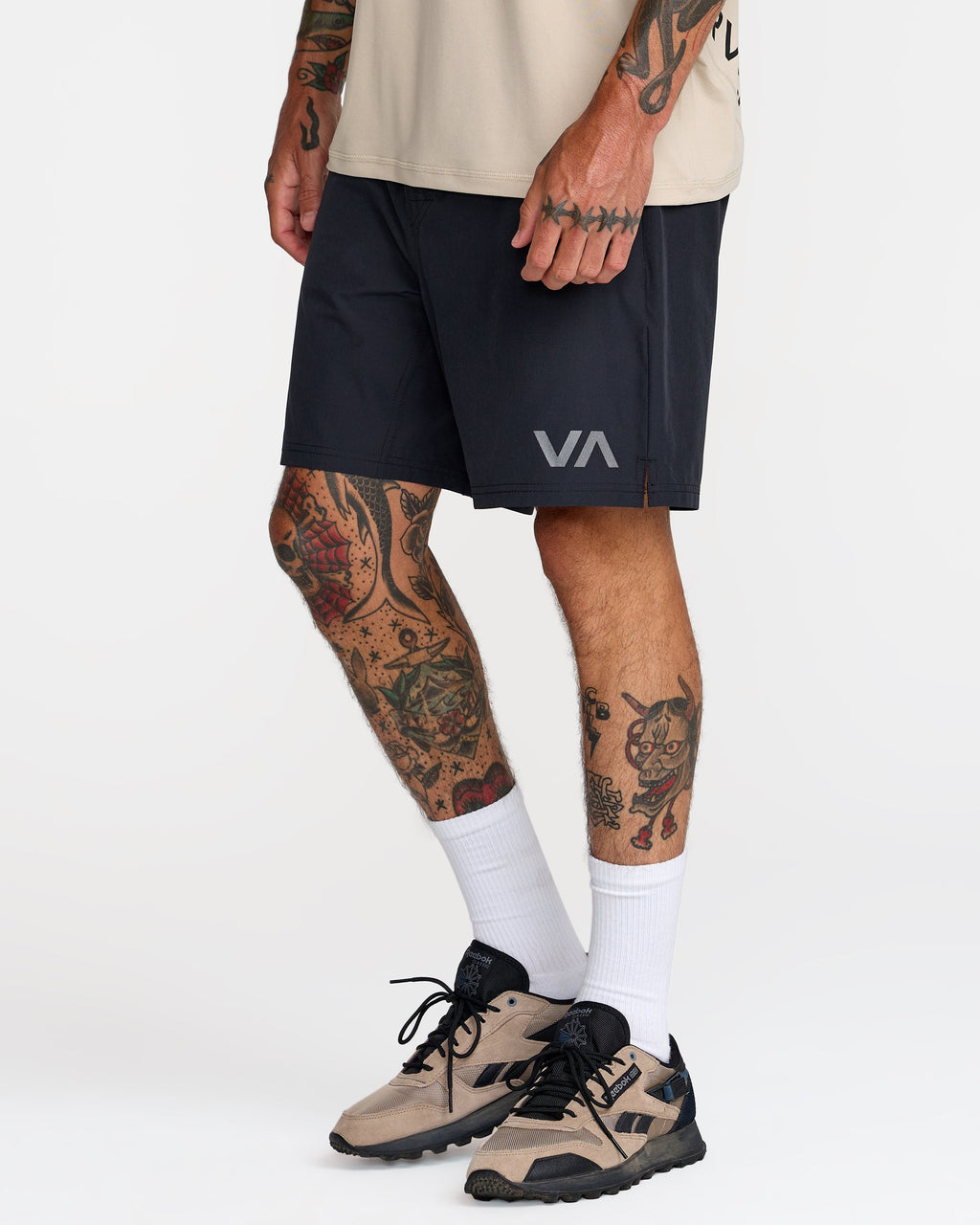 RVCA Scrapper II Short Black on model side
