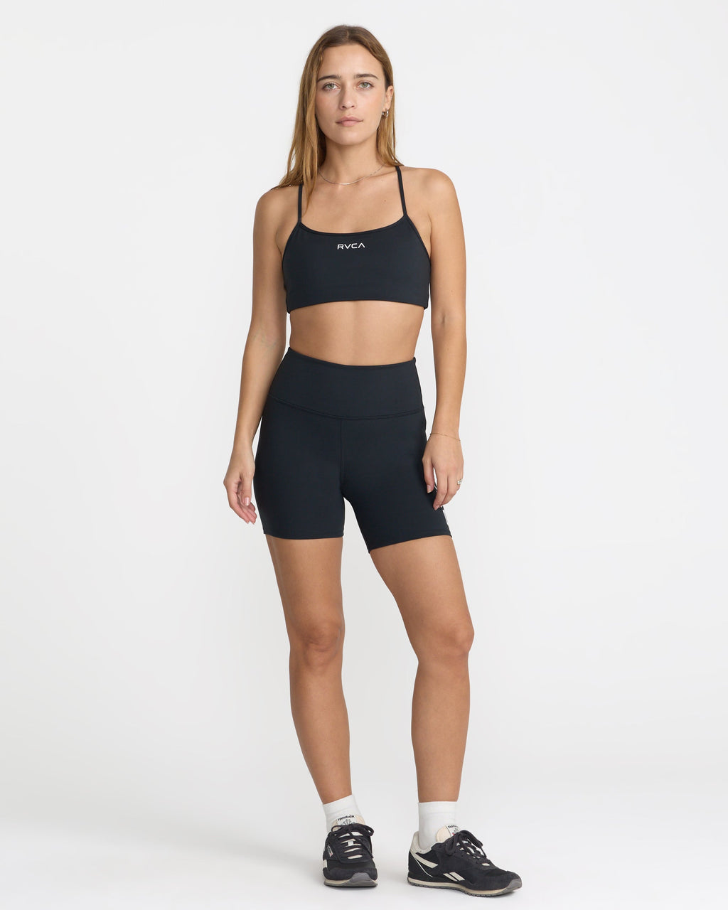 RVCA VA Essential Logo Bra RVCA Black on model