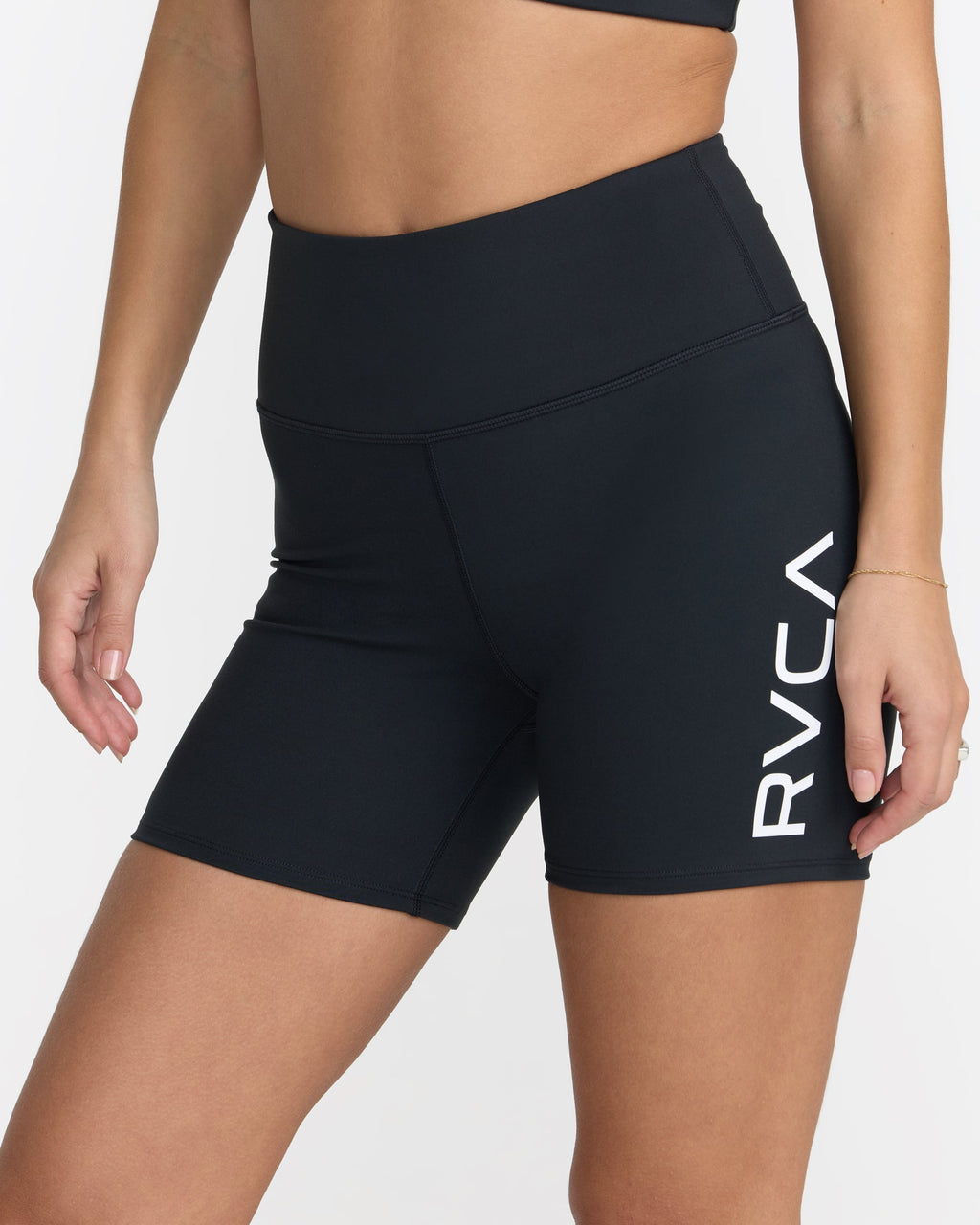 RVCA VA Essential Logo Bike Short RVCA Black on model